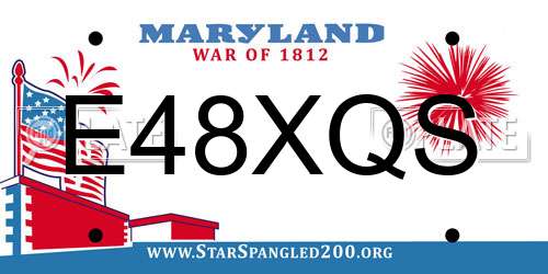 E48XQS Maryland License Plate