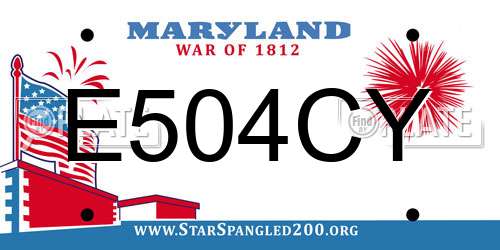 E504CY Maryland License Plate
