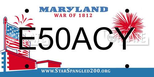 E50ACY Maryland License Plate