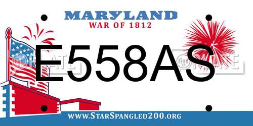 E558AS Maryland License Plate