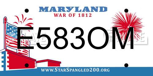 E583OM Maryland License Plate