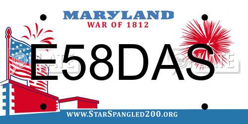 E58DAS Maryland License Plate