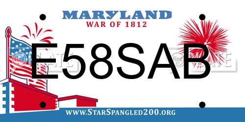 E58SAB Maryland License Plate