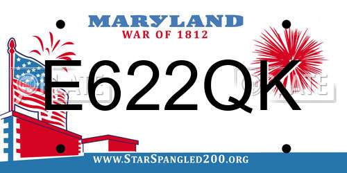 E622QK Maryland License Plate