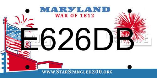 E626DB Maryland License Plate