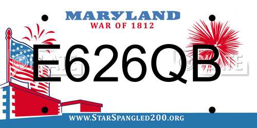 E626QB Maryland License Plate
