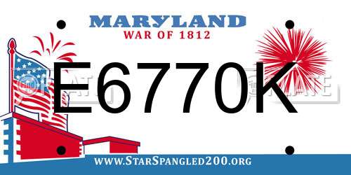 E6770K Maryland License Plate