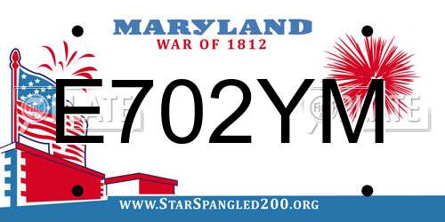 E702YM Maryland License Plate