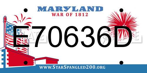 E70636D Maryland License Plate