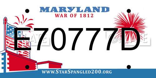 E70777D Maryland License Plate