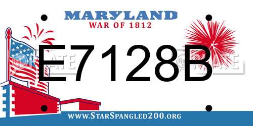 E7128B Maryland License Plate