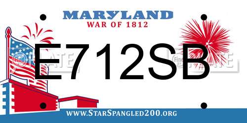 E712SB Maryland License Plate