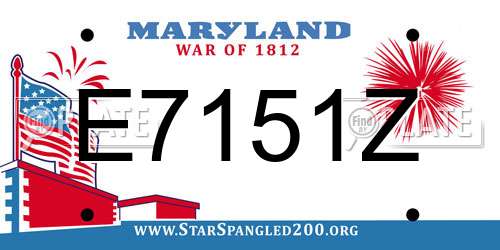 E7151Z Maryland License Plate