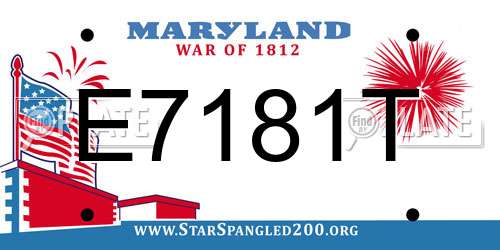 E7181T Maryland License Plate