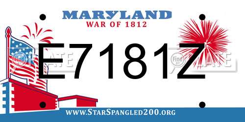 E7181Z Maryland License Plate