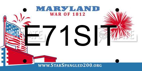 E71SIT Maryland License Plate