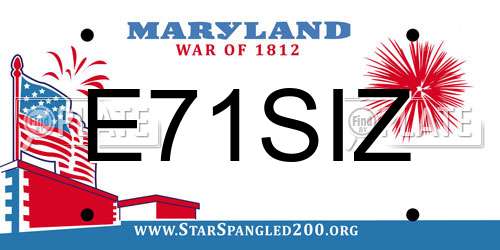 E71SIZ Maryland License Plate