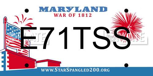 E71TSS Maryland License Plate