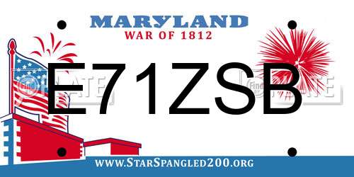 E71ZSB Maryland License Plate