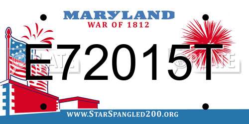 E72015T Maryland License Plate