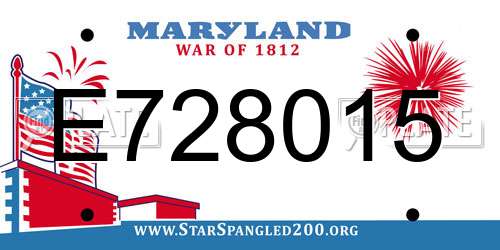 E728015 Maryland License Plate