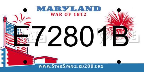 E72801B Maryland License Plate