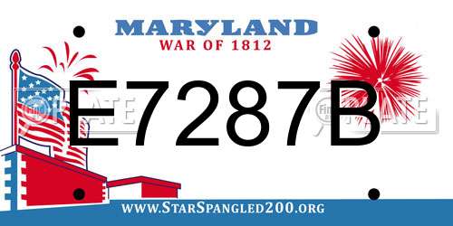 E7287B Maryland License Plate