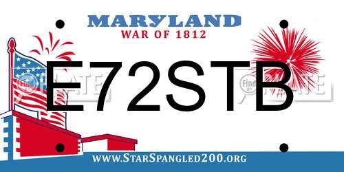 E72STB Maryland License Plate