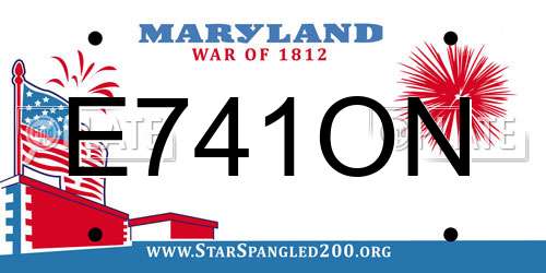 E741ON Maryland License Plate
