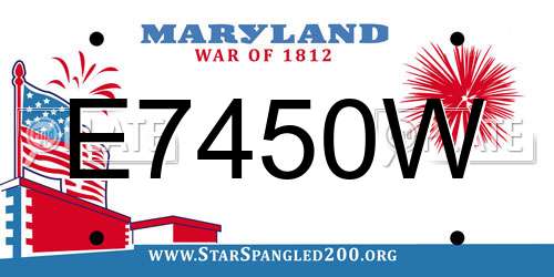 E7450W Maryland License Plate
