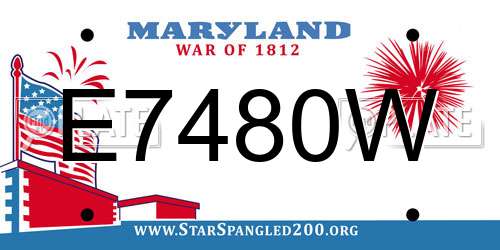 E7480W Maryland License Plate
