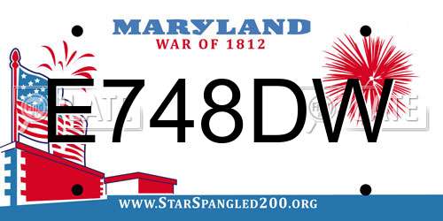 E748DW Maryland License Plate