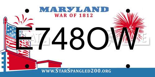 E748OW Maryland License Plate