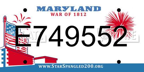 E749552 Maryland License Plate