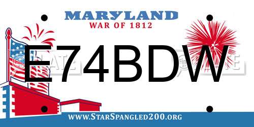 E74BDW Maryland License Plate