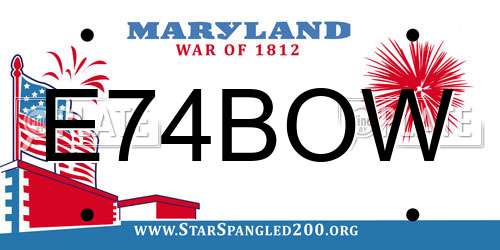 E74BOW Maryland License Plate
