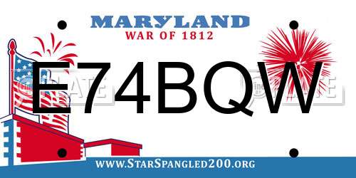 E74BQW Maryland License Plate