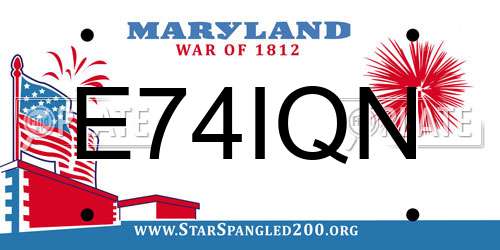 E74IQN Maryland License Plate