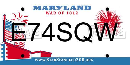 E74SQW Maryland License Plate
