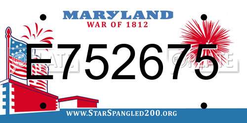 E752675 Maryland License Plate