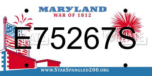E75267S Maryland License Plate