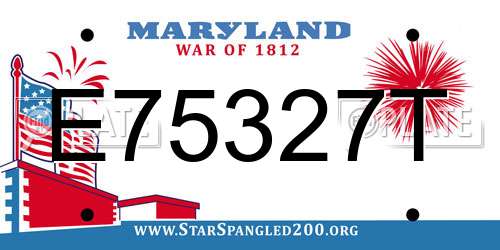 E75327T Maryland License Plate