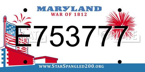 E753777 Maryland License Plate