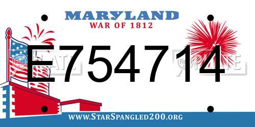E754714 Maryland License Plate