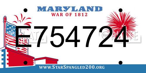 E754724 Maryland License Plate