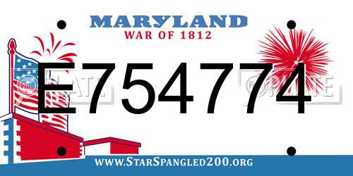 E754774 Maryland License Plate
