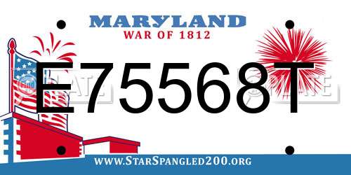 E75568T Maryland License Plate