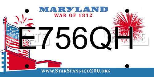 E756QH Maryland License Plate