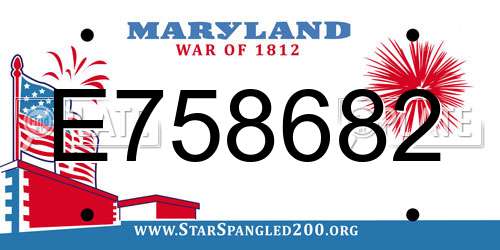 E758682 Maryland License Plate