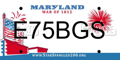 E75BGS Maryland License Plate